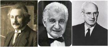 Figure 1 : Albert Einstein (1879-1955), Boris Podolsky (1896-1966), Nathan Rosen (1909-1995)