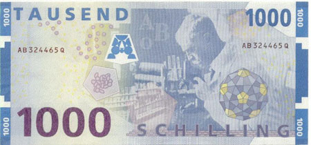 Figure 1 : Billet de 1000 schillings autrichiens, de 1997 à 2001, avant passage à l’euro.