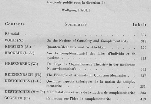 Figure 2 : Le prestigieux sommaire du numéro août-nov. 1948 de Dialectica (numérisation par l’auteur)