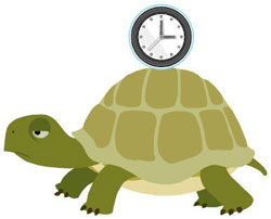 Figure 5 : La « tortue – montre », un élément clé pour la compréhension de l'effet Sagnac universel