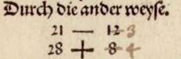 Figure 3 : Avec 28, on est en excès de 4 (après rectification), comme en figure 1 ; avec 21 on est en défaut de 3.